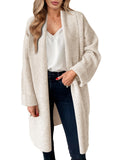 Saodimallsu Womens Long Cardigan Sweaters Chunky Open Front Oversized Slouchy Knit Fall Trendy Coatigan Jackets Apricot