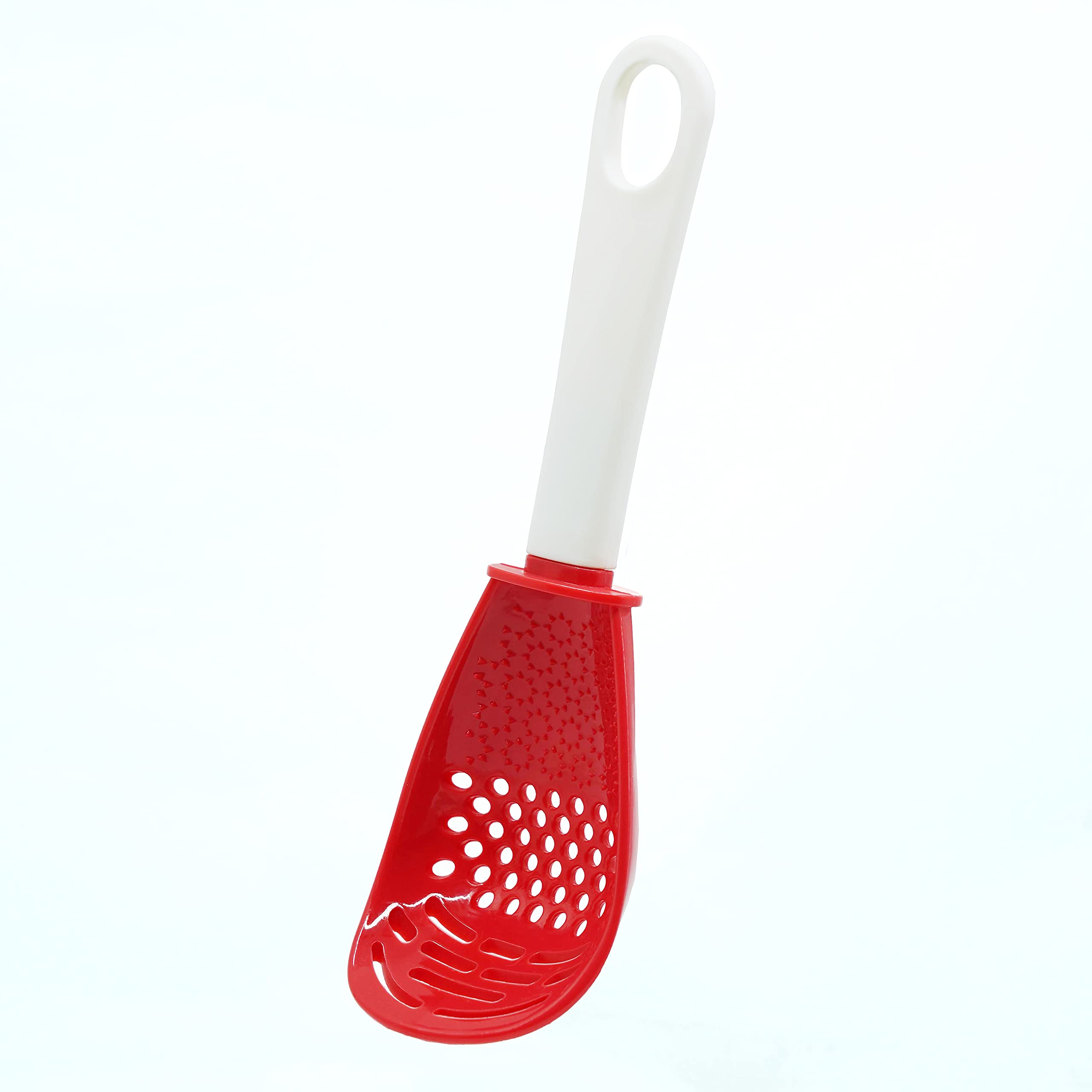 Ouboda 6 in 1 Multifunctional cooking gadgets, 356°F Heat Resistant kitchen gadgets, Egg Separator, Cooking, Draining, Mashing, Grating, Cooking spoon red