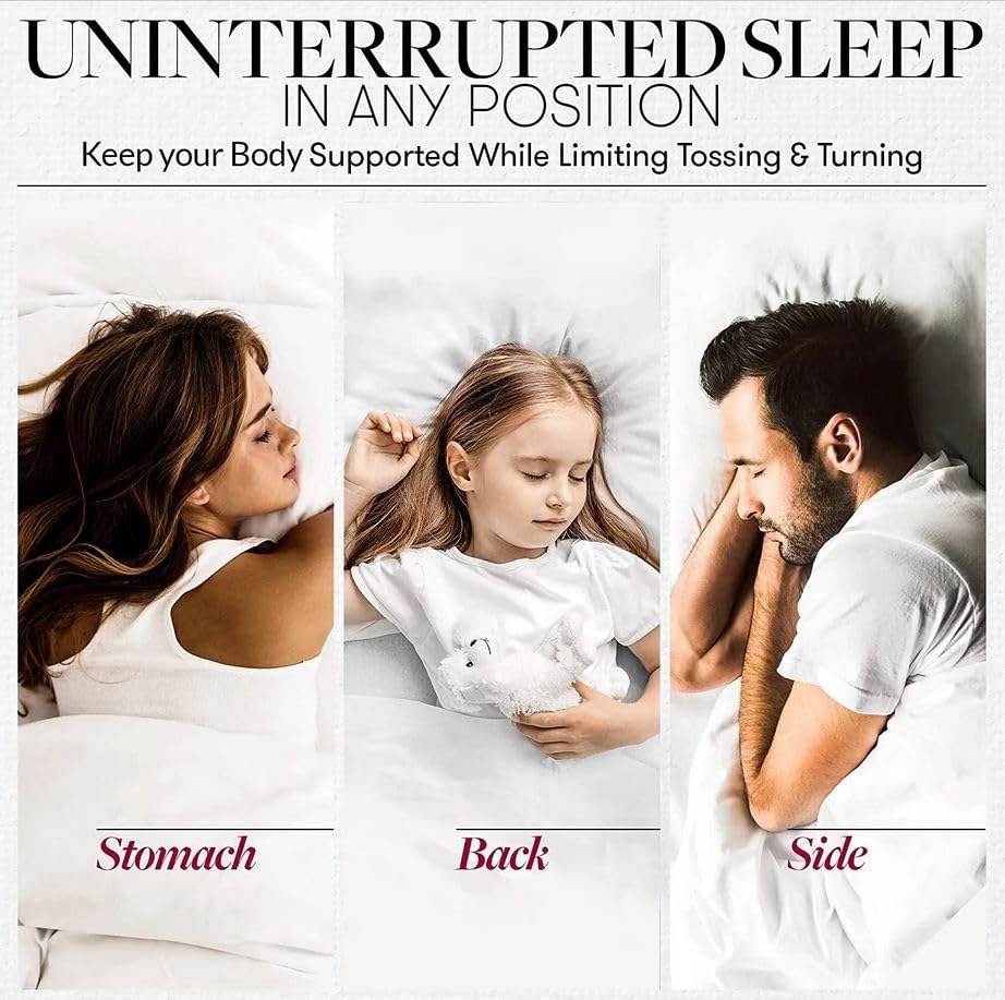 Beckham Hotel Collection Bed Pillows Standard/Queen Size Set of 2 - Original Soft Down Alternative Pillow for Sleeping - Soft Support for Back, Stomach or Side Sleepers