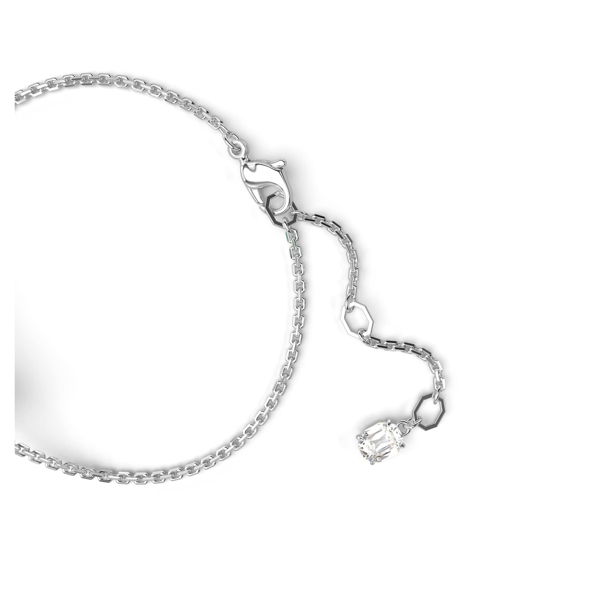 Swarovski Mesmera Bracelet, Green and Clear Mixed-Cut Stones on a Rhodium Finished Chain, Part of the Mesmera Collection