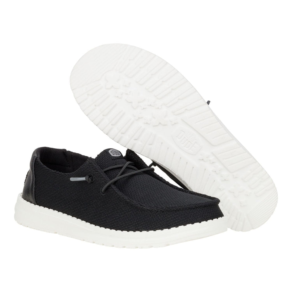 HEYDUDE Women's Wendy Hex Black Size 8 | Women's Slip On Shoes | Comfortable & Light-Weight