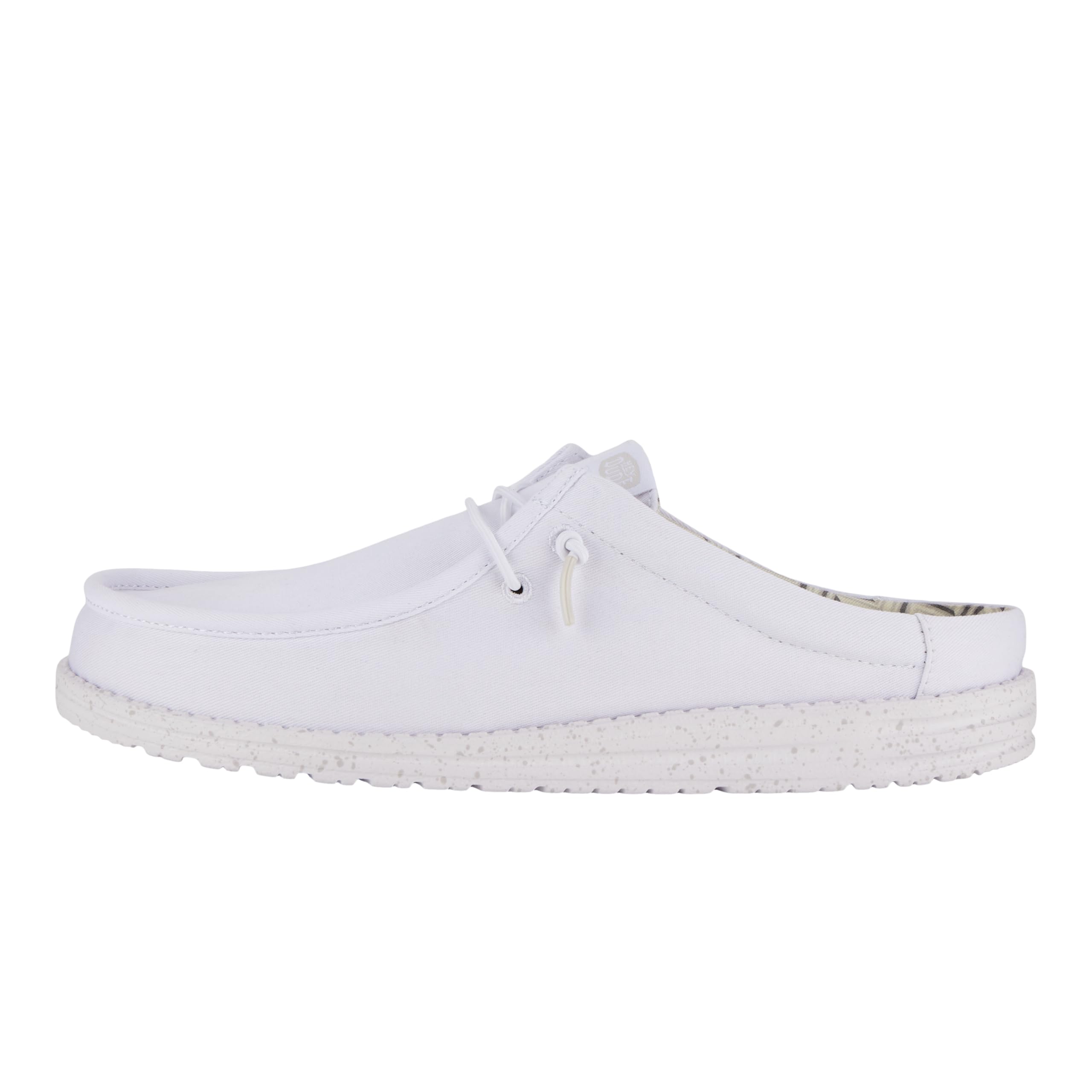 HEYDUDE Men's Wally Slip Stretch Canvas White/White Size 10 | Men's Shoes | Men Slip-on Loafers | Comfortable & Light-Weight