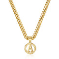 KissYan Gold Initial Necklace,14K Gold Plated Round Letter Pendant Hollow Capital Monogram 5mm Cuban Chain Necklace Alhpabets from A-Z Dainty Jewelry for Women Men(Gold A)