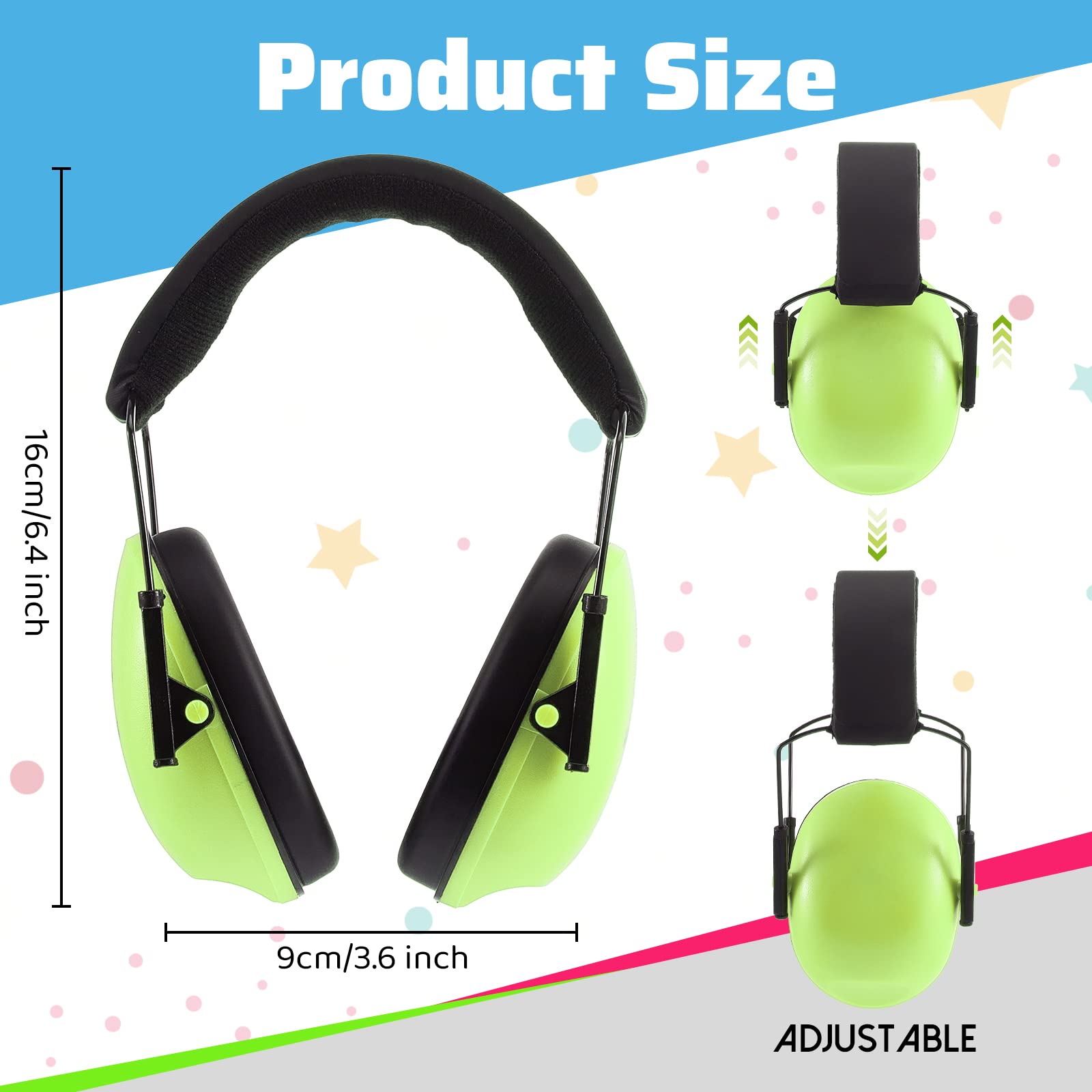 Amylove 12 Pcs Kids Ear Protection Noise Cancelling Headphones Ear Muffs Bulk 27db Adult Noise Reduction Hearing Earmuff (Universal Fit (kids & Adults),Classic Style)