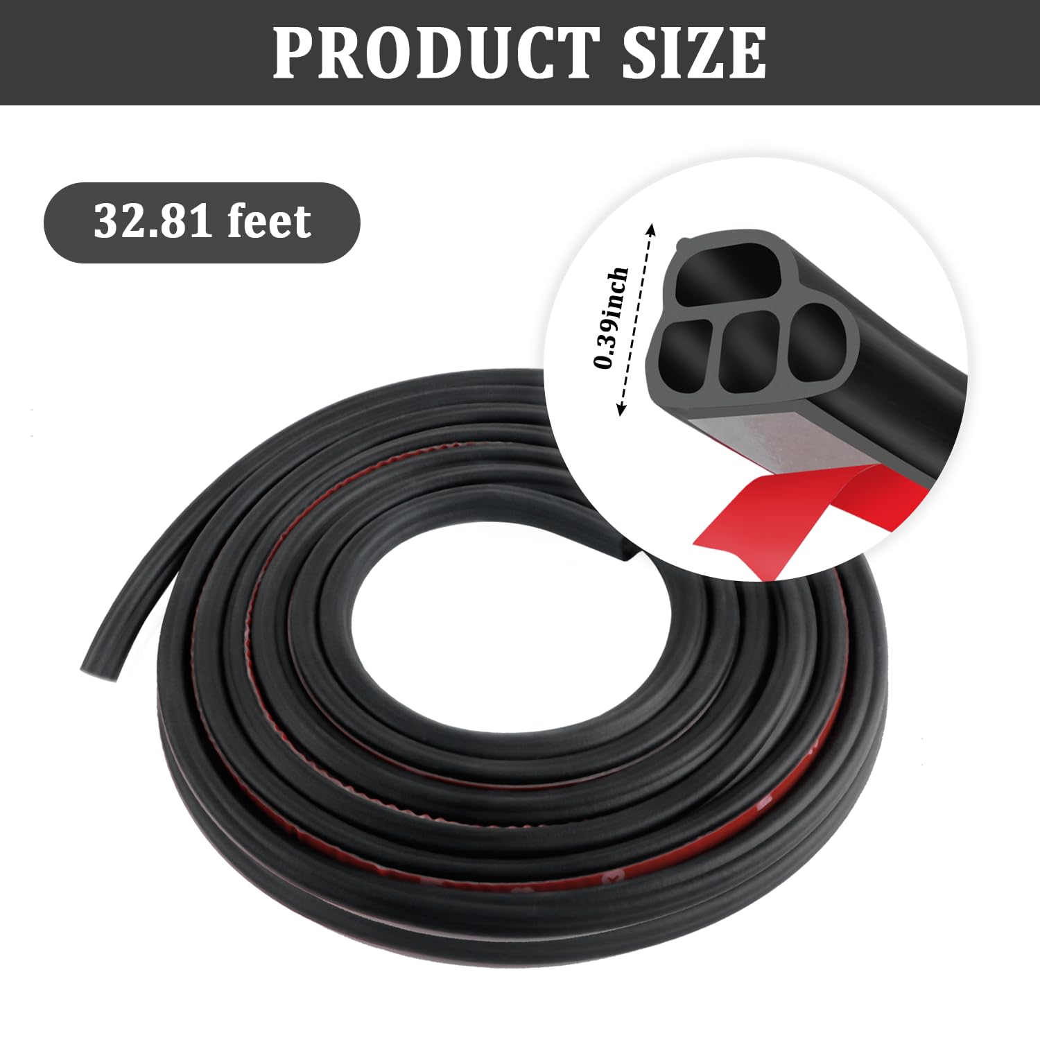 Car Door Rubber Seal Strip,Double Layer L Shape Automotive Weather Stripping,Universal Soundproofing Car Door Seal Strip Car Accessories for Car Door,Hood,Trunk(32.8Ft)