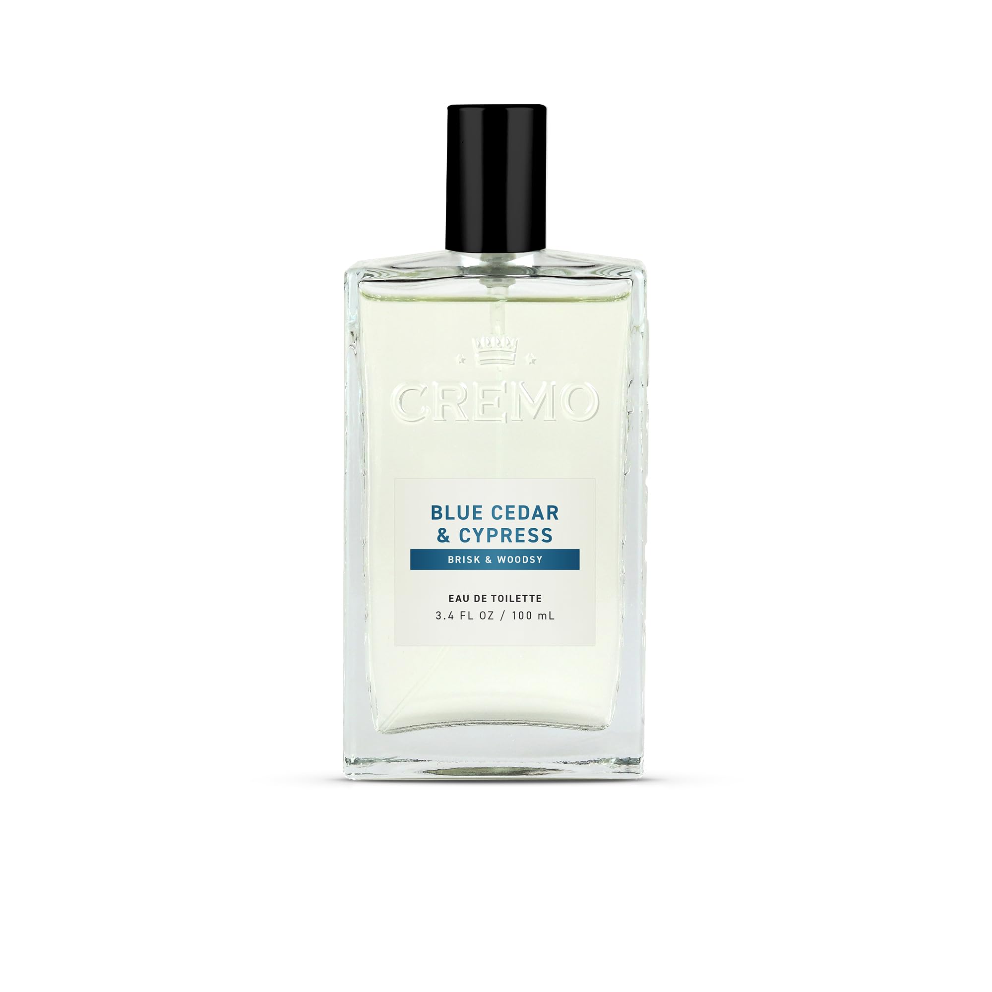 Cremo Cologne For Men - Blue Cedar & Cypress Mens Cologne Spray, A Woodsy Scent with Notes of Lemon Leaf, Cypress and Cedar, Multi-Layered Signature Men's Fragrances, 3.4 Fl Oz