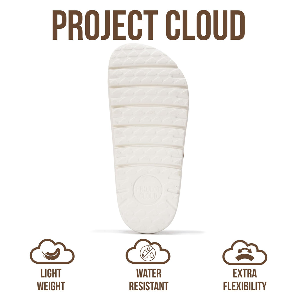 Project Cloud 100% Genuine Leather Platform Sandals Women Footwear - Wedge Chunky Slides for Women 2026 with Memory Foam Insole & Cork Footbed Womens Sandals (GreeceChunky)