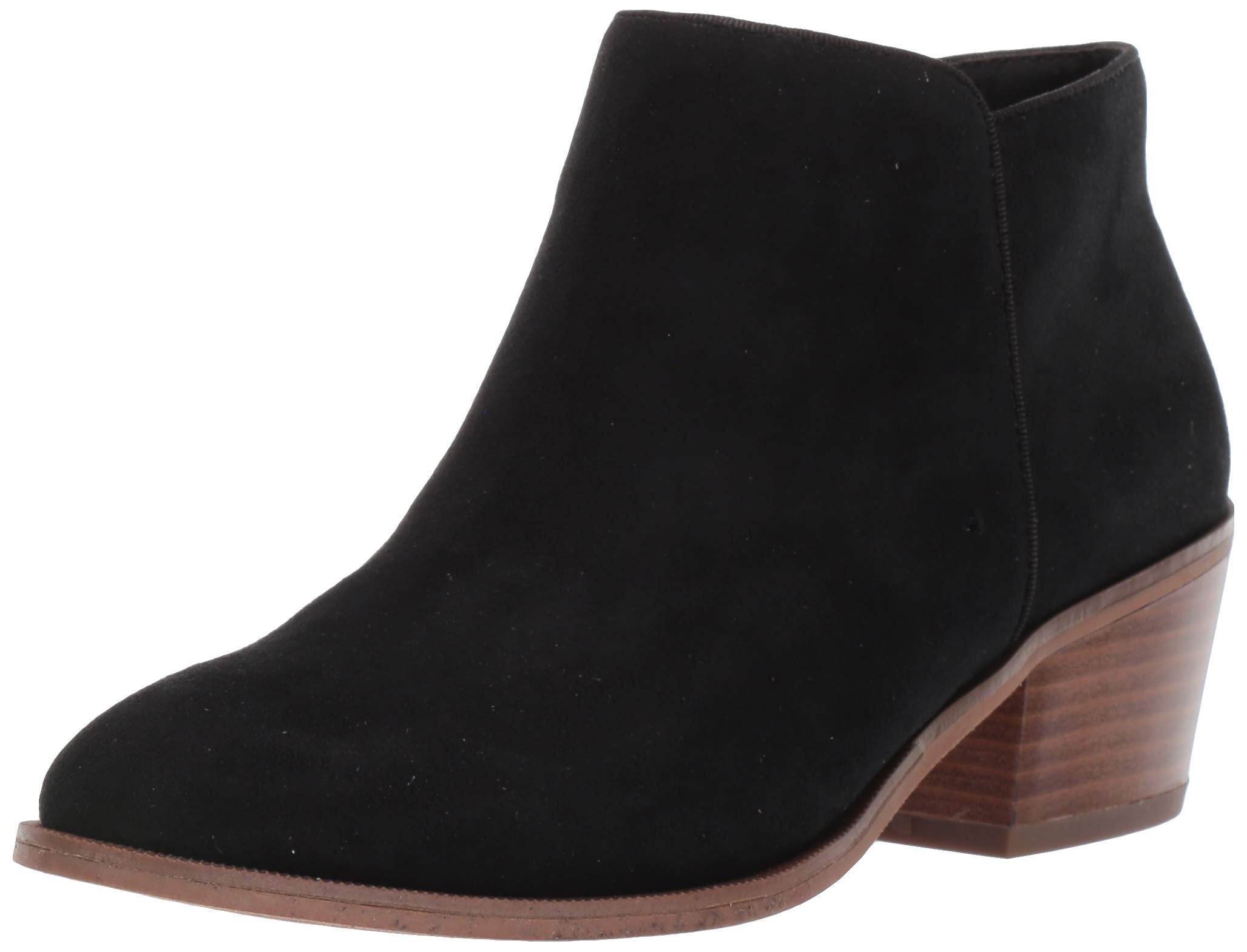 Amazon Essentials Women's Ankle Boots with Block Heel, Black Microsuede, 13