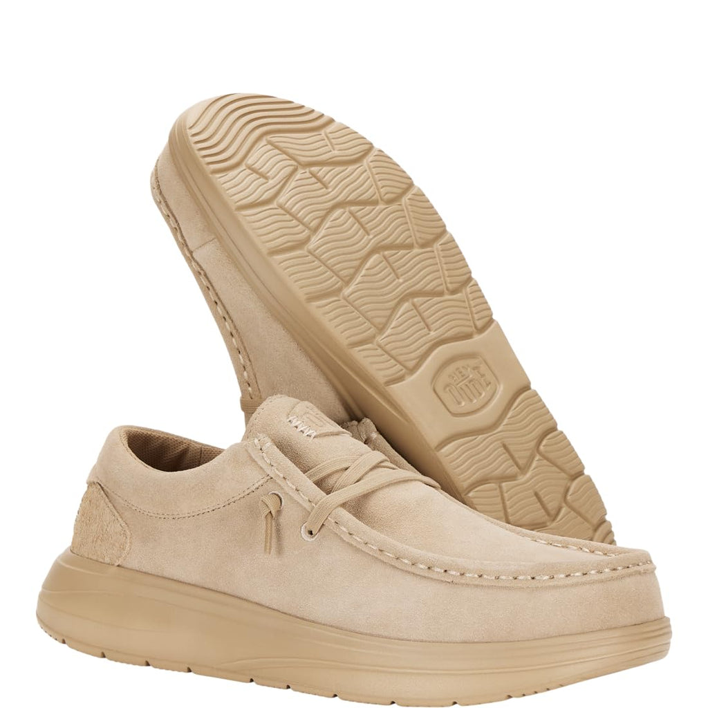 HEYDUDE Wally COMF Suede Tan Size 11, Men’s Shoes, Men's Slip-on Loafers, Comfortable & Light-Weight
