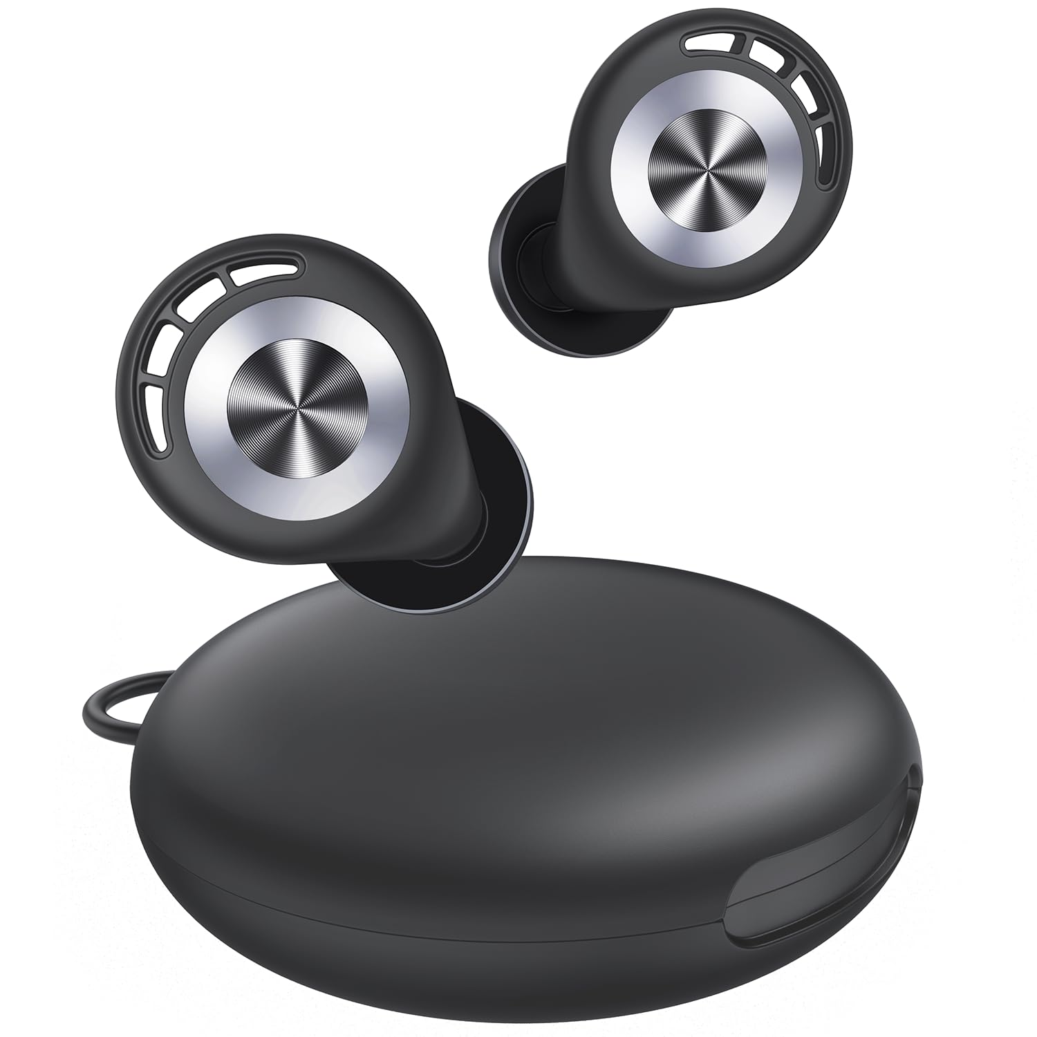 Ear Plugs for Sleeping 50dB Earplugs Noise Cancelling Ear Plugs for Noise Reduction Concerts Soft Reusable Silicone Earplugs for Snoring Side Sleepers Shooting Airplanes with 7 Eartips Case MatteBlack