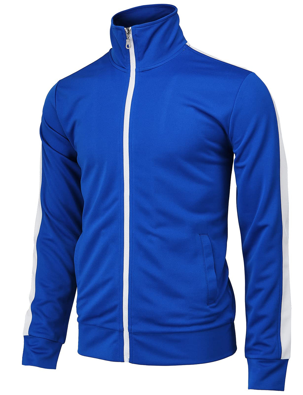 H2H Men's Lightweight Full Zip Softshell Jacket Long Sleeve Soft Coat for Hiking Golf BLUE US M/Asia L (CMOJA134)