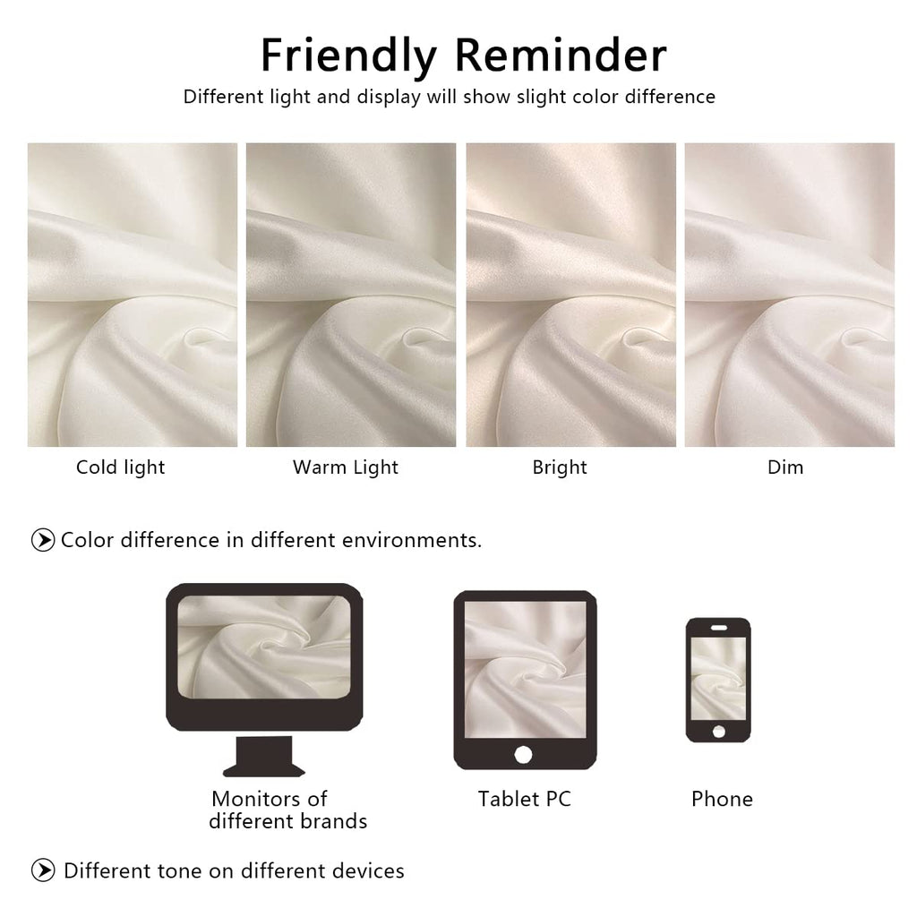 Silk Pillow Cases 2 Pack, Mulberry Silk Pillowcases Standard Set of 2, Health, Smooth, Anti Acne, Beauty Sleep, Both Sides Natural Silk Satin Pillow Cases for Women 2 Pack with Zipper for Gift,White