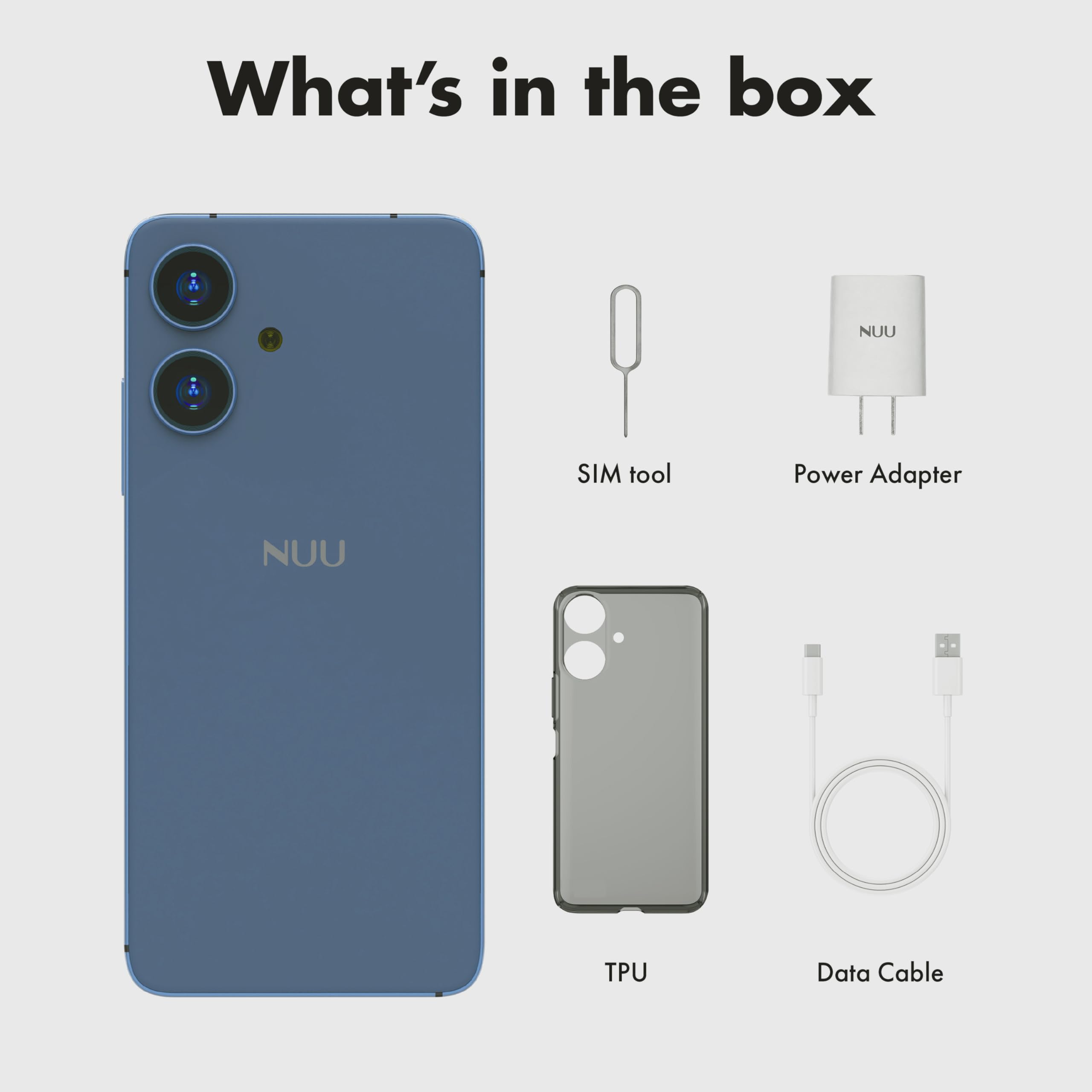 NUU N20 Basic Cell Phone, Wide-Angle Camera, 6GB + (6GB Extended RAM), 128GB Storage, 6.6" 90Hz HD+ Display, Dual SIM 4G, Octa-Core, Android 15, Unlocked,1 Year US Warranty (Blue)