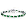 FANCIME May Birthstone Bracelets Sterling Silver Created Emerald Tennis Bracelet Emerald Fine Jewelry Gift for Women