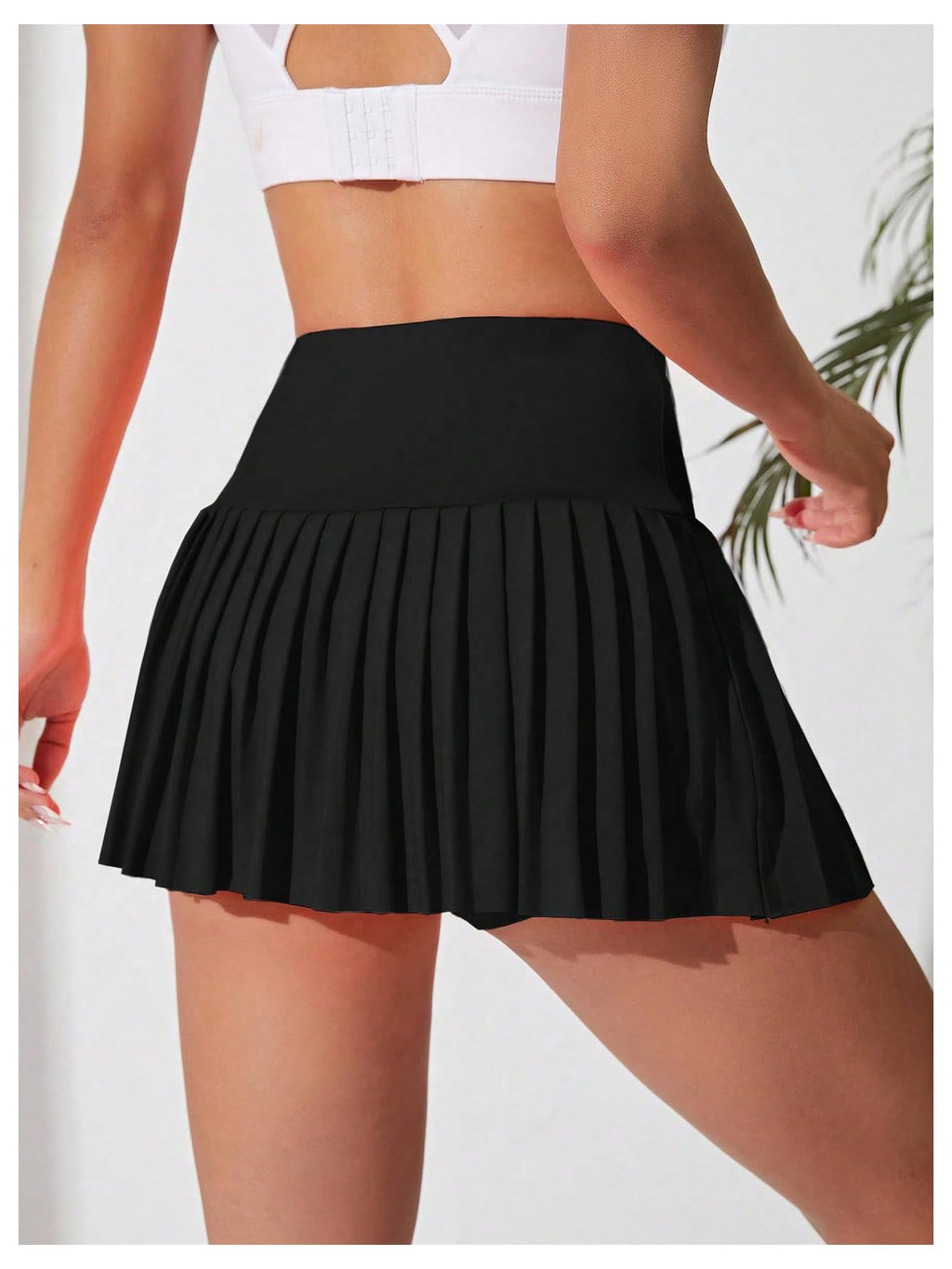 WDIRARA Women's Pleated Tennis Skirt High Waisted Golf Skort Athletic Mini Shorts Orange Small