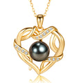 NONNYL Jewelry for Women Wedding Birthday Anniversary Christmas Gifts for Women- Tahitian Black Pearl- Heart Necklace- Wife Mom Girlfriend Her Anniversary Birthday- Mothers Day Valentine Jewelry Gifts