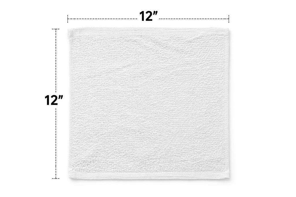 Kapra Cleaning Rags 12x12 White – Cotton Blend Reusable Scrubbing Cloths for Kitchen, Janitorial, Auto Detailing, and General Cleaning Use (24)