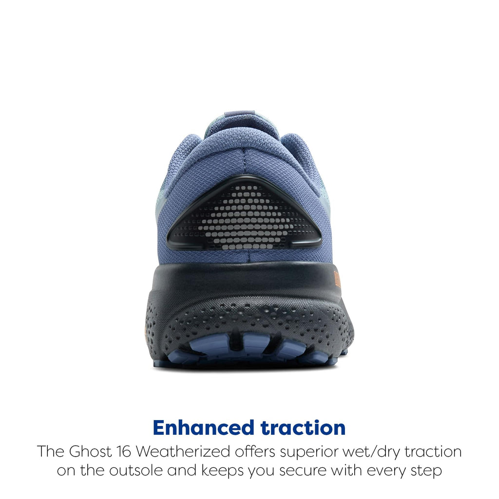 Brooks Men’s Ghost 16 Weatherized Neutral Running Shoe - Country Blue/Winter Sky/Ebony - 11 Medium