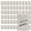 60 Pack Sublimation Tote Bags Blank Canvas Reusable Polyester Grocery Bags for Heat Transfer Vinyl DIY Crafting White, 13x15 Inch