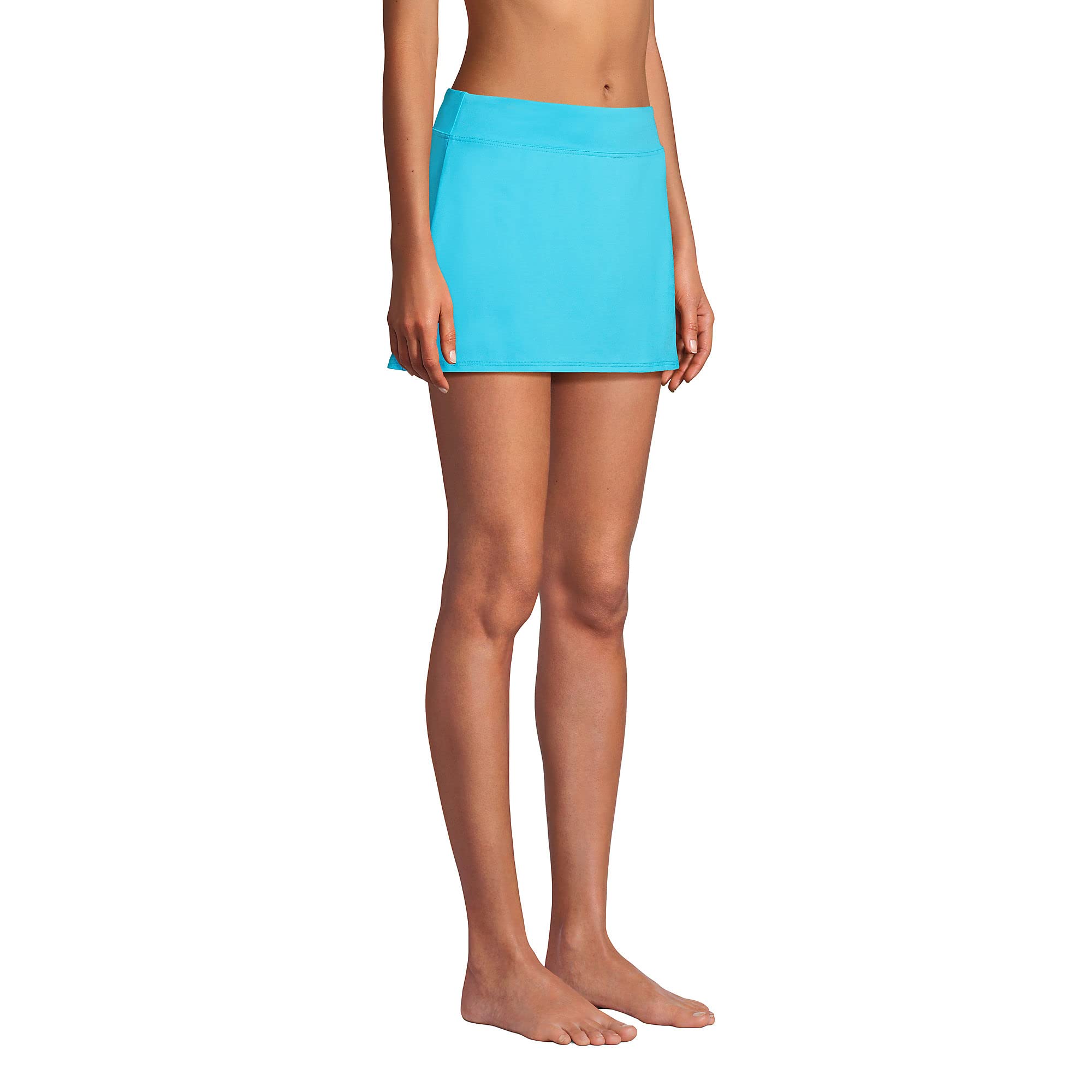 Lands' End Womens Chlorine Resistant Swim Skirt Swim Bottoms Control Turquoise Regular 2