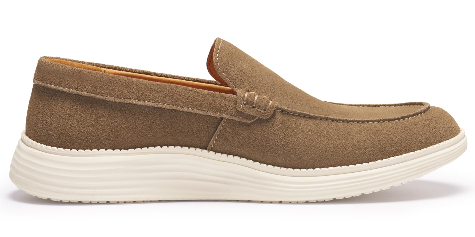 Journey West Men's Comfort Casual Slip-on Suede Leather Loafers Shoes for Men Beige US 7.5