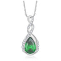 Fahonie 925 Sterling Silver Birthstone Necklace for Women,Infinity Teardrop Birthstone Emerald Pendant Necklace Anniversary Birthday Jewelry Gift for Women Wife Friend 18"+2" Chain