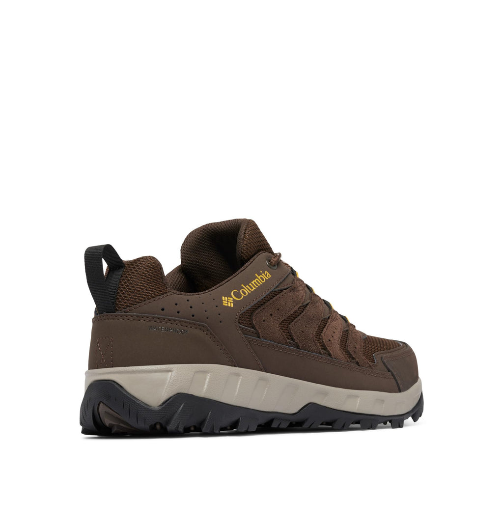Columbia Men's Strata Trail Low Waterproof, Cordovan/Golden Yellow, 9.5 Wide