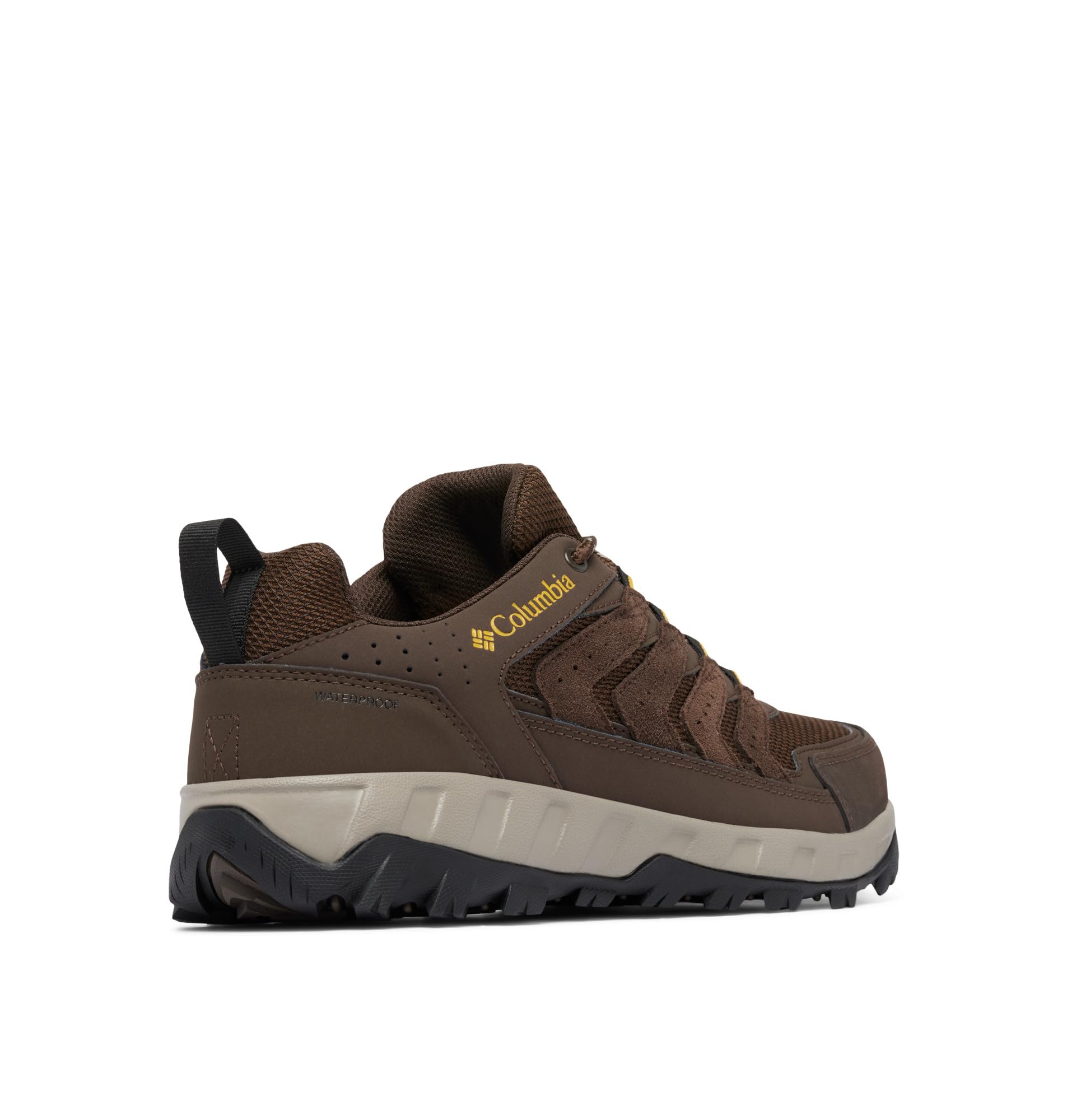 Columbia Men's Strata Trail Low Waterproof, Cordovan/Golden Yellow, 9.5 Wide