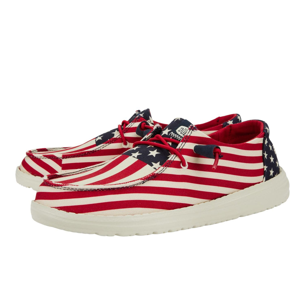 Hey Dude Women's Wendy Americana American Flag Size 5 | Women's Shoes | Women Slip-on Loafers | Comfortable & Light-Weight
