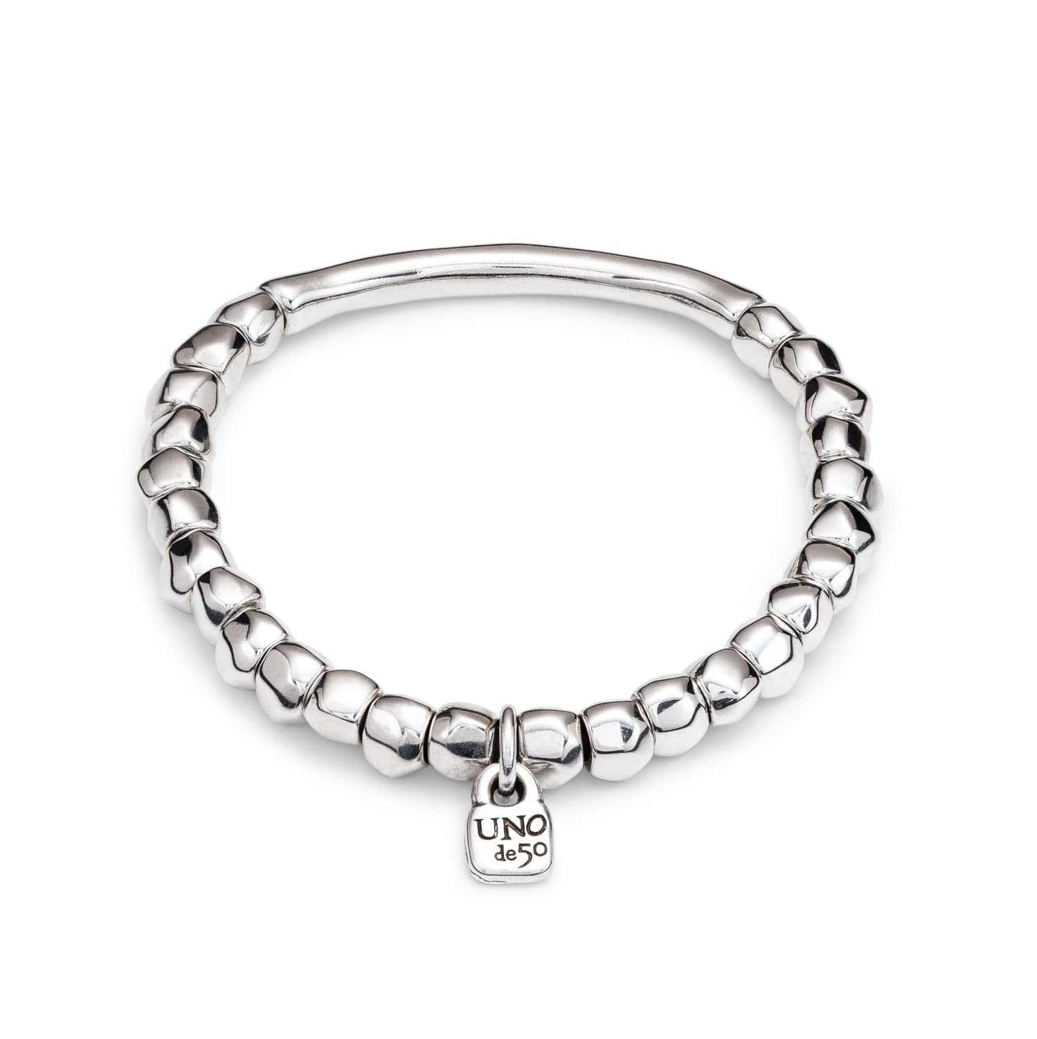 Uno de 50 JOURNEY Beaded Stretch Bracelet, Sterling Silver-Plated