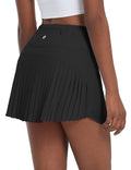 baleaf Tennis Skirts for Women High Waisted Skorts for Woman Golf Lightweight Athletic Workout with Shorts Pockets Black Medium