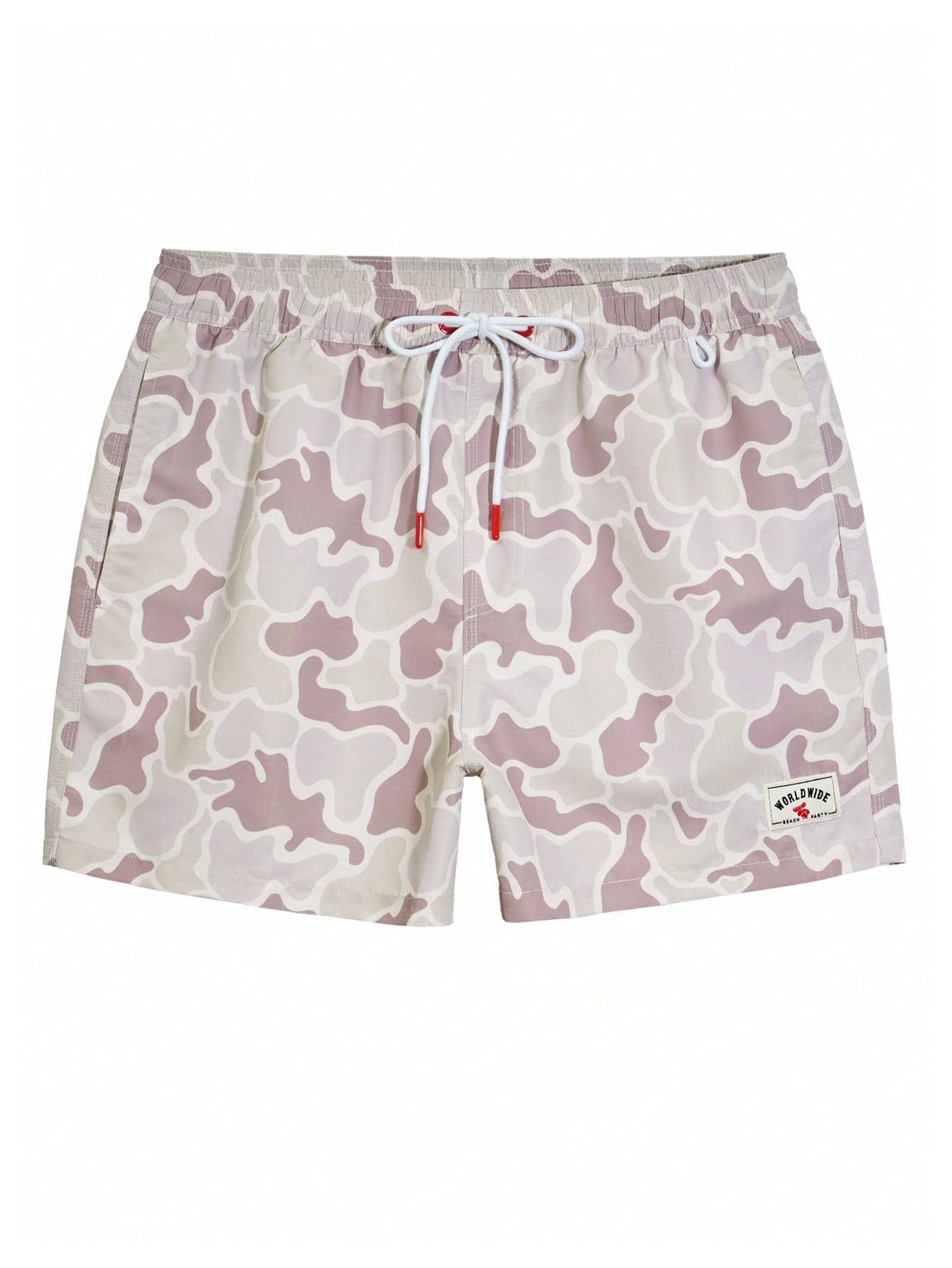 WDIRARA Men's Camo Swim Trunks Drawstring Waist Board Shorts with Lining Multicolor Large