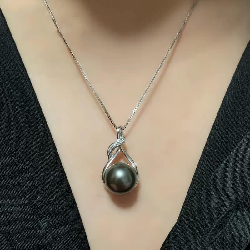 NONNYL Gifts for Women Wife-Tahitian-Black-Pearl-Necklace-Gift for Wife Wedding Birthday Anniversary Jewelry-Mom Girlfriend Her Mothers Day Gifts for Mom Women Valentines Christmas Day