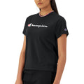 Champion womens Classic Tee, Script Logo T Shirt, Black-y08113, Large US