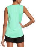 baleaf Women's Sleeveless Workout Shirts Exercise Running Tank Tops Active Gym Tops Mint Size M