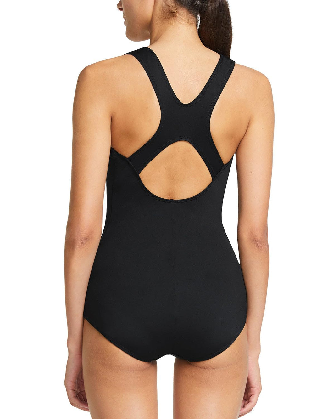 baleaf Women's One Piece Bathing Suit Conservative Athletic Racerback One Piece Training Swimsuit Swimwear Black 40/X-Large