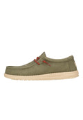 HEYDUDE Men's Wally Waxed Canvas Sneaker Olive