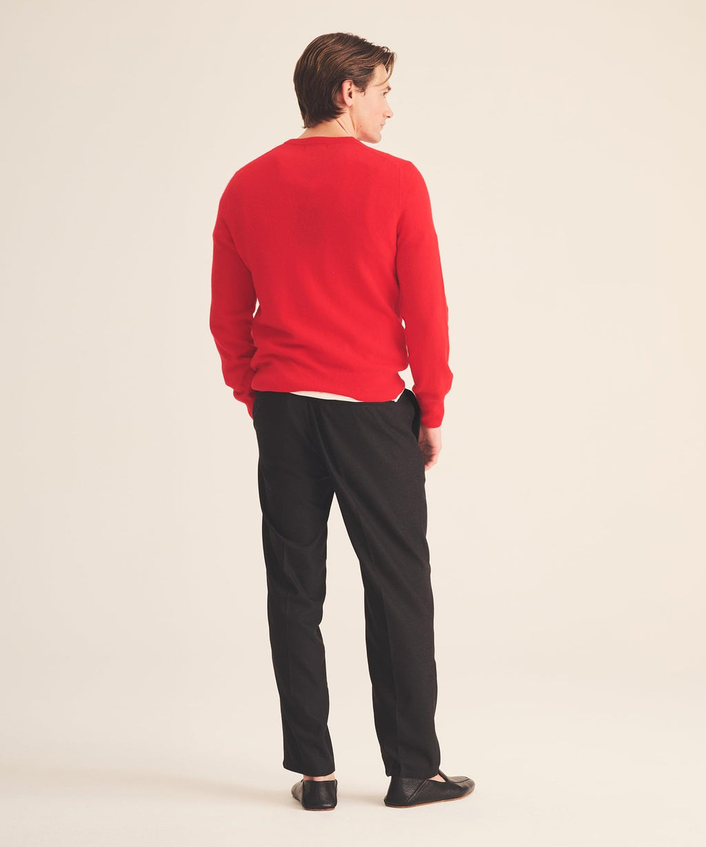 NAADAM Men's The Original Cashmere Crewneck Sweater, Tomato Red, XL