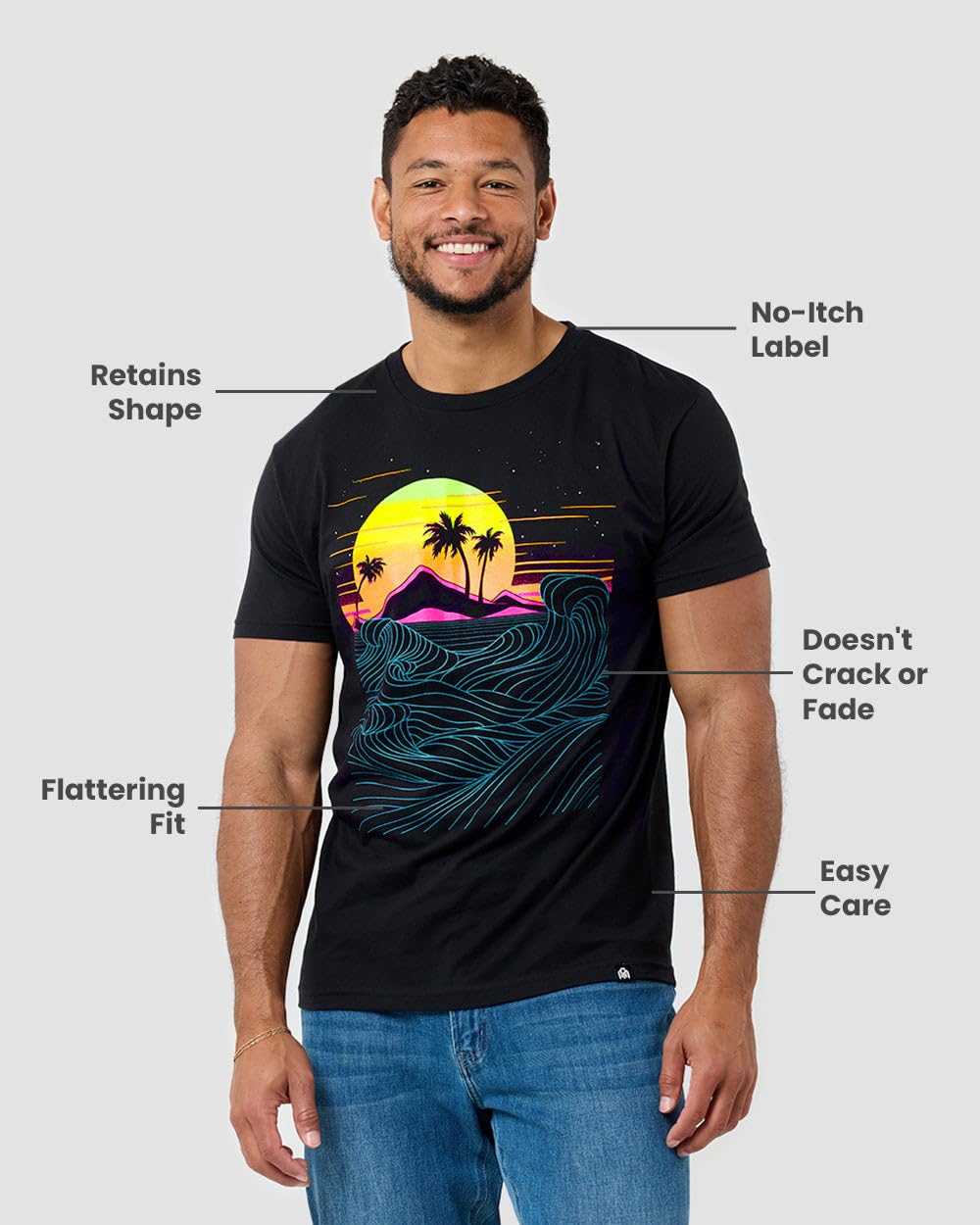 INTO THE AM Thorn Grip Men's Tee - Nature Themed Graphic T-Shirts (Black, Medium)