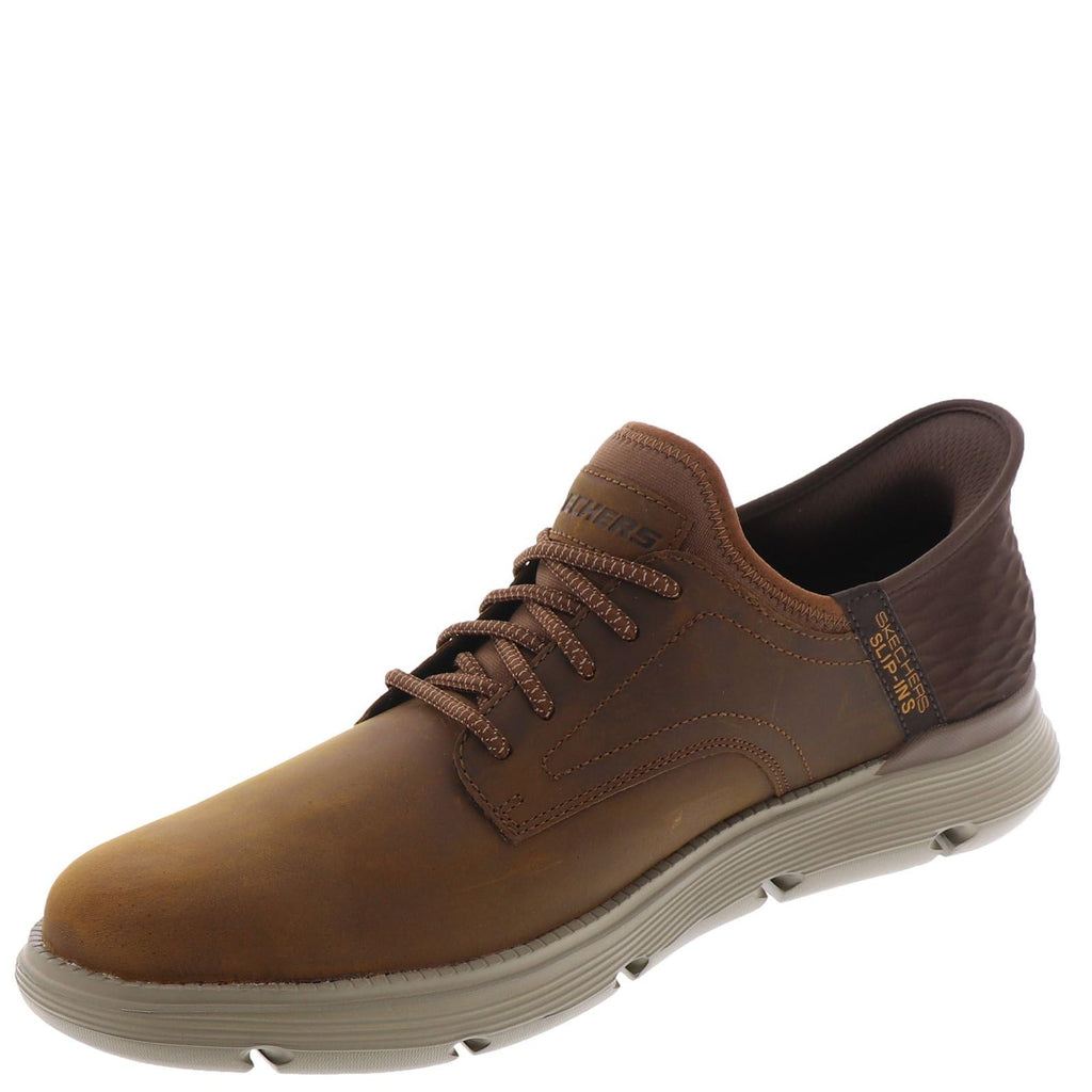 Skechers Men's Slip-ins Garza - Gervin Casual Slip-On Shoes, Dark Brown, 12 Wide