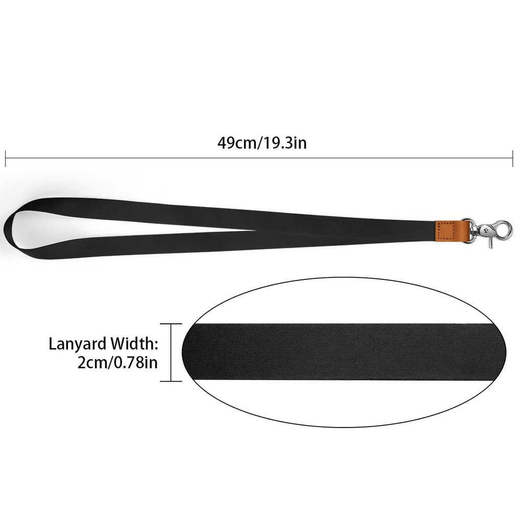 AZEAM Lanyard - Black Lanyard Holder with Metal Clasp for Keys, ID Badges, Cards, Car Keys, Wallet