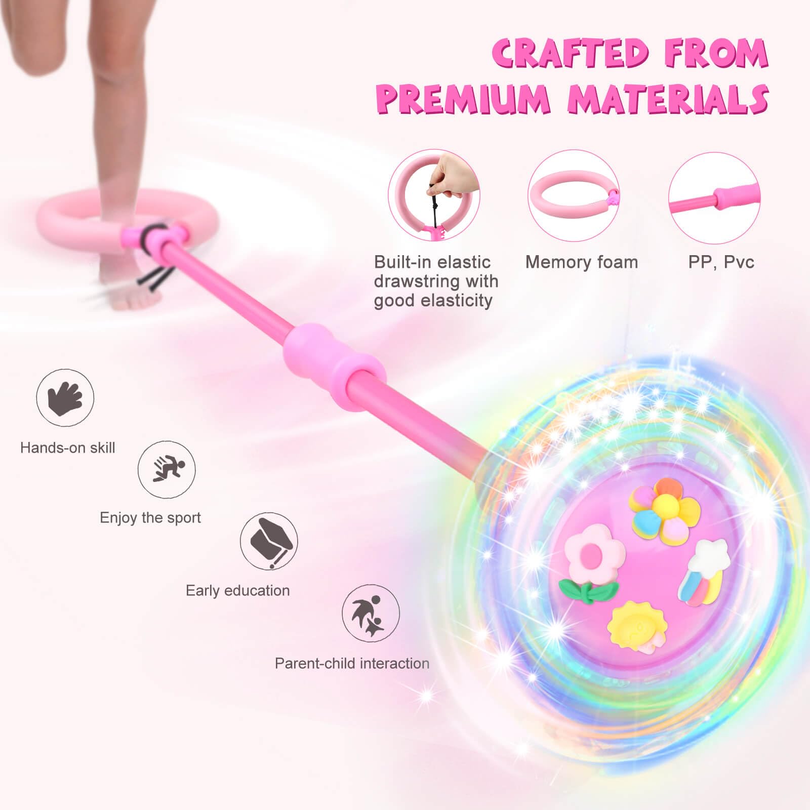 Getatoy Ankle Skip Ball for Kids: Toys for 4-8 Years Old Girls, Skip Ball Toy for Girls, Outdoor Toys Gifts for Kids Ages 8-12 6-8 Skip Toy 8 Year Old Girl Birthday Gift