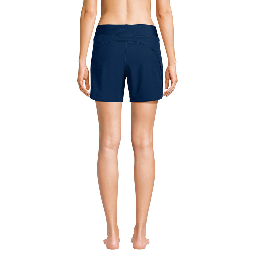 Lands' End Womens Sunshade UPF 50 5 Inch Board Shorts with Panty Deep Sea Navy Petite 0
