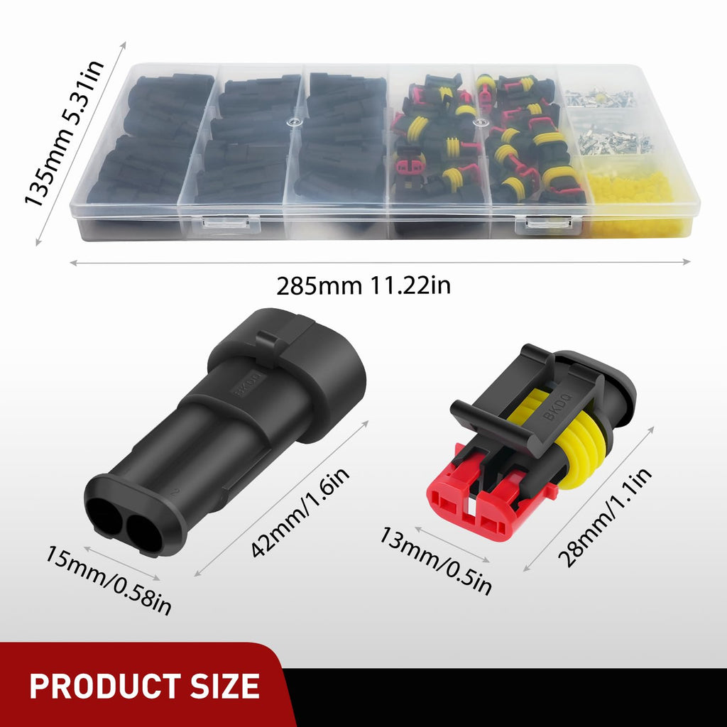 Nilight 200PCS 2 Pin Electrical Connector ‎Plug Male Female Terminal Wire Waterproof Connectors 2 Way Automotive Connect Set for Car Truck Motorcycle Marine Boat 20 Sets