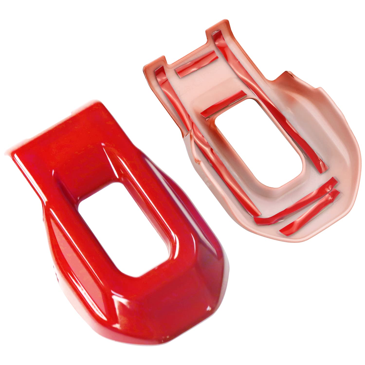 ABS Hood Latches Decor Trim Lock Catch Brackets Cover for Jeep Wrangler JL JLU 2018-2021 (Red-Pair of 2)