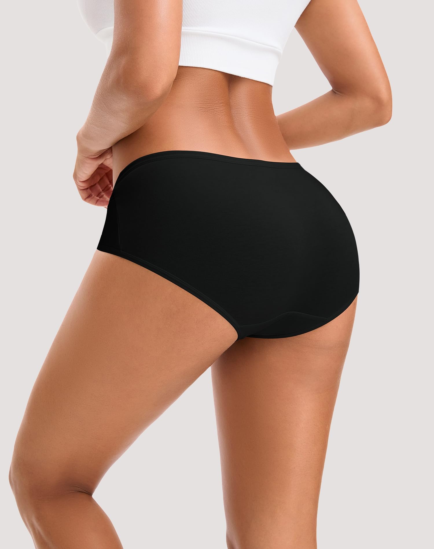 INNERSY Womens Underwear Cotton Hipster Panties Regular & Plus Size 6-Pack(X-Large,Black)