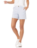 Amazon Essentials Women's Mid-Rise Slim-Fit 5 Inch Inseam Khaki Short (Available in Straight and Curvy Fits), Light Blue, 4
