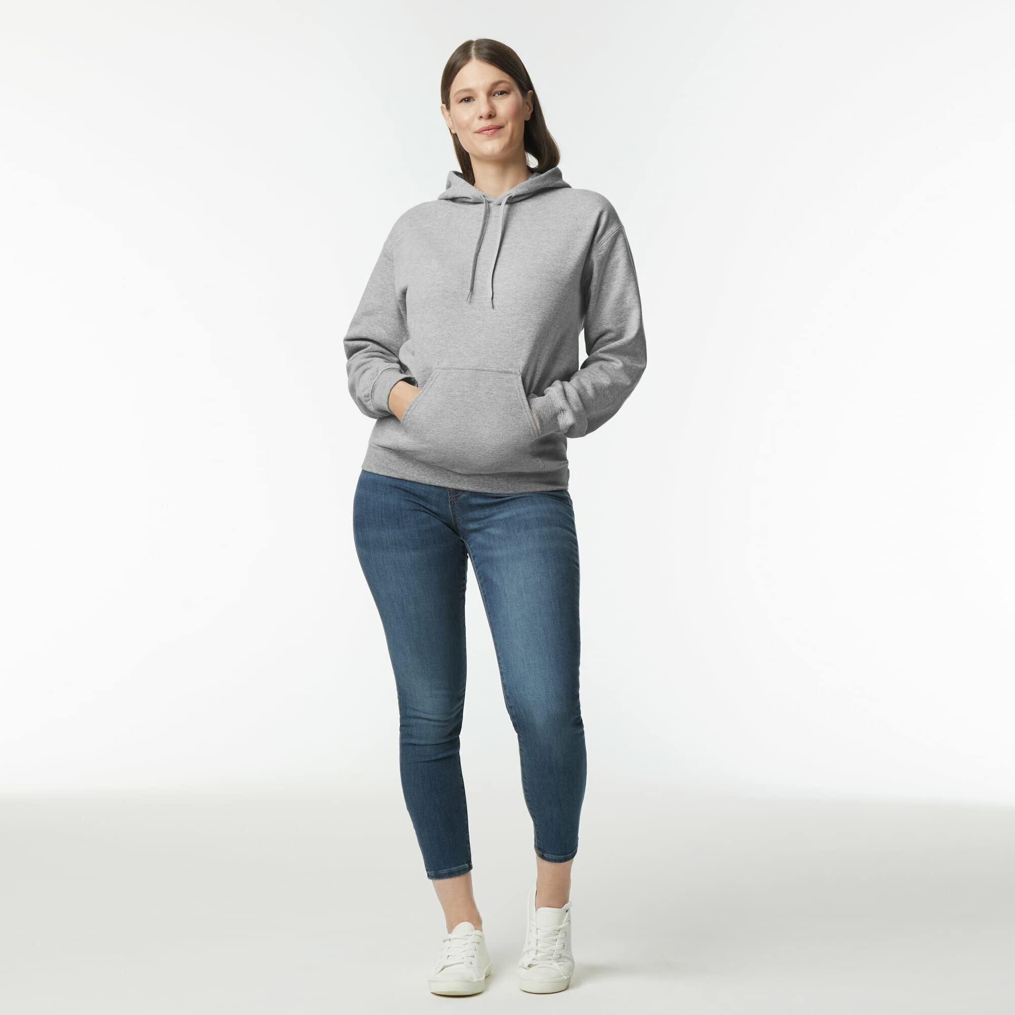 Gildan Adult SoftStyle Hoodie Sweatshirt, Style GSF500, White, Medium
