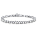LOIPURI 5.1CT Moissanite Tennis Bracelet for Women, 3mm White Gold Plated S925 Sterling Silver D Color VVS1 Round Cut Moissanite Bracelets Jewelry Gift, Size 6.5Inch
