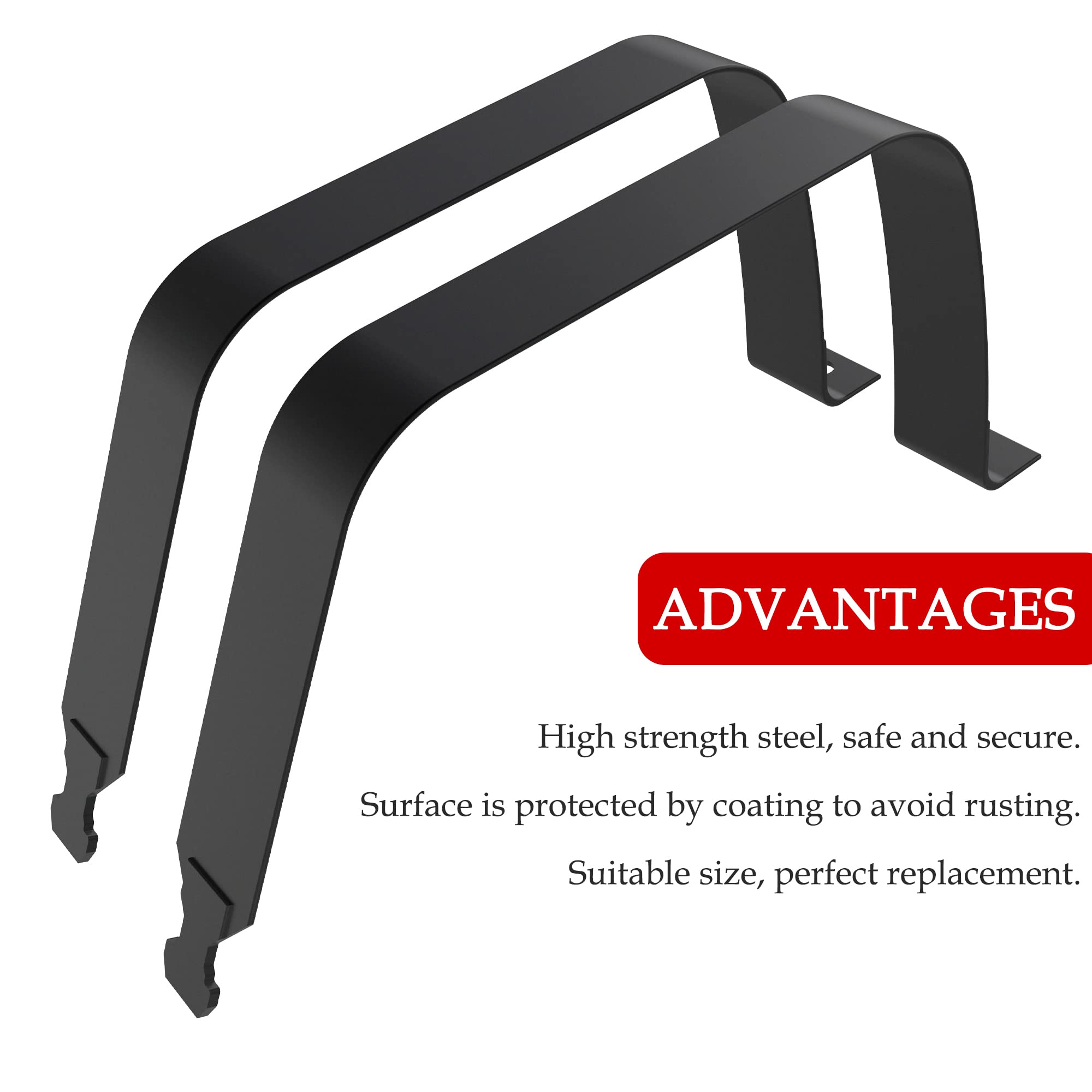 Mejiao 2PC Fuel Tank Straps Black Gas Tank Straps Gas Tank Strap Be Applicable Cadillac / Chevrolet / GMC Models